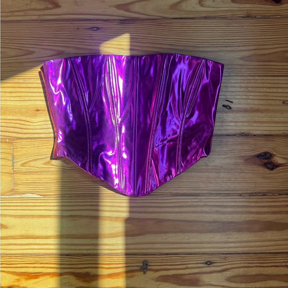 White fox pink corset